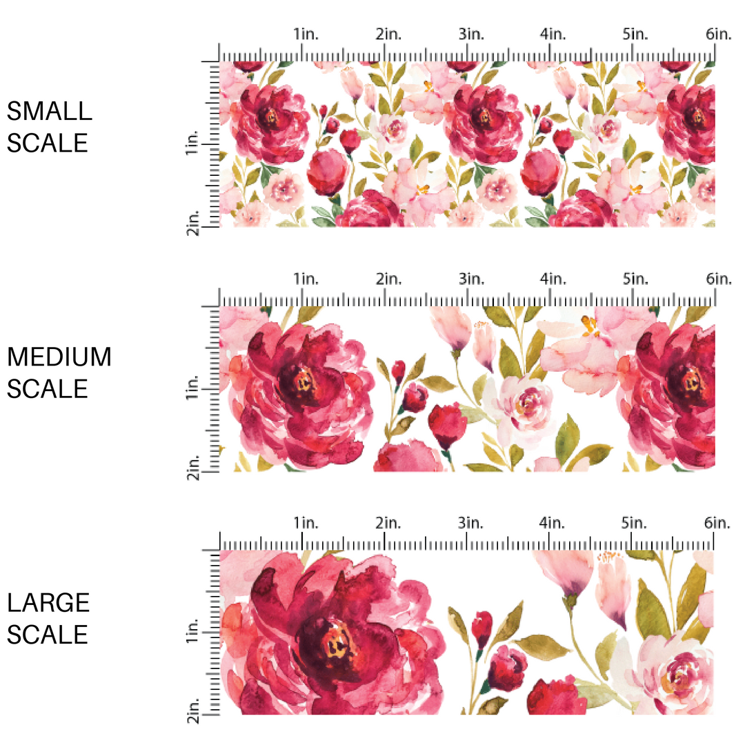 Valentine Cream Fabric with roses and floral designs image guide