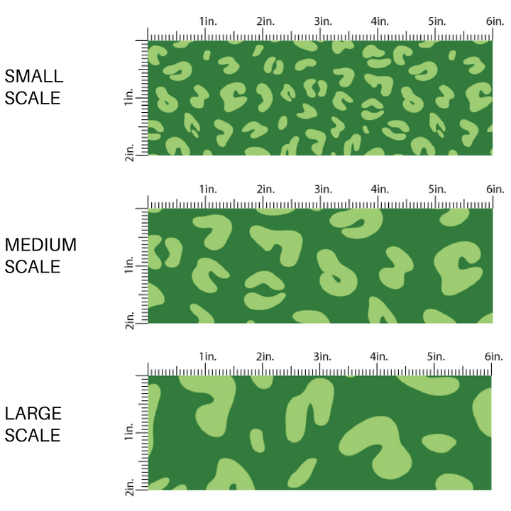 Light green leopard print on a dark green fabric by the yard scaled image guide