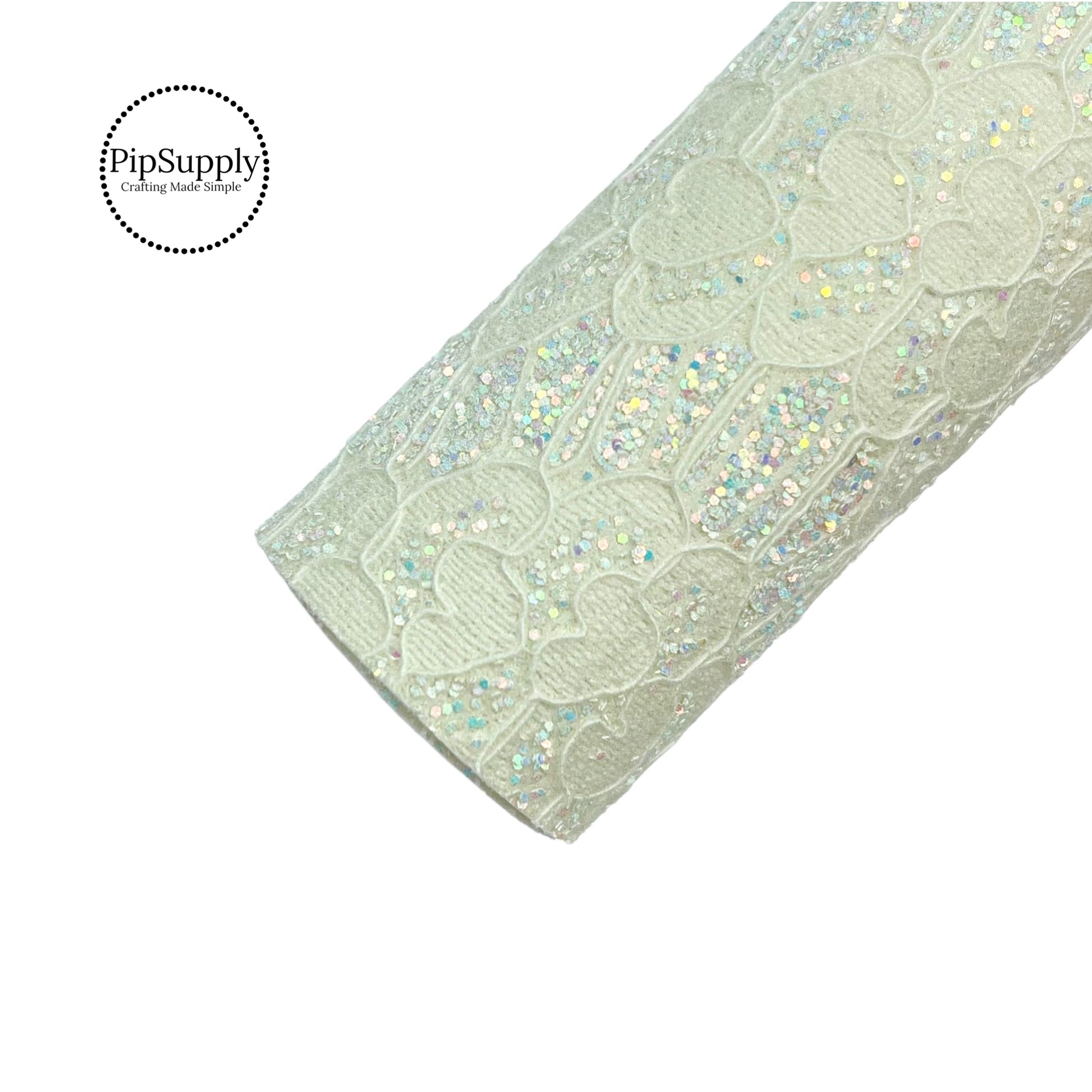 Sage solid lace iridescent chunky glitter sheet