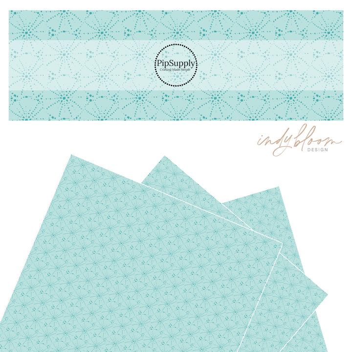 Aqua blue sand dollar faux leather sheet.