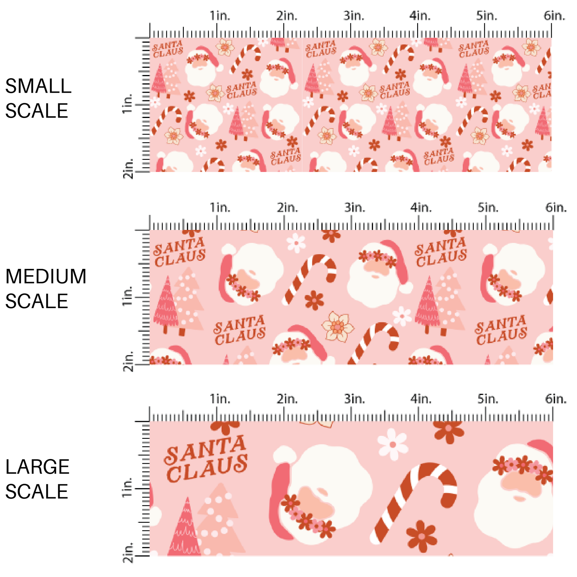 Pink Christmas pattern fabric adaptable for all your crafting needs. Make cute baby headwraps, fun girl hairbows, knotted headbands for adults or kids, clothing, and more!