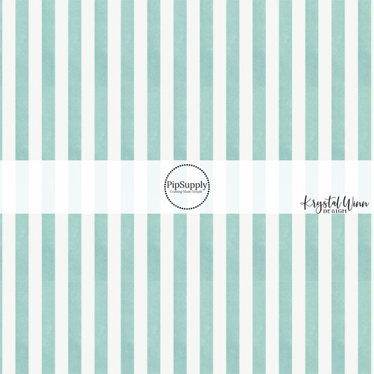 Seafoam green and white pin striped fabric by the yard.