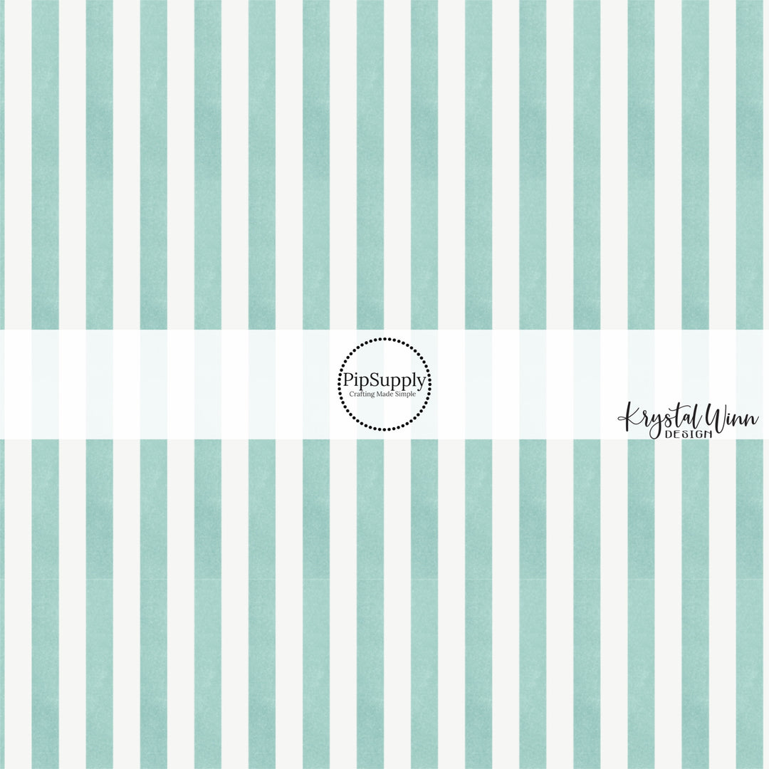 Seafoam green and white pin striped fabric by the yard.