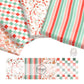 fabric stack with multiple christmas designs on a white background