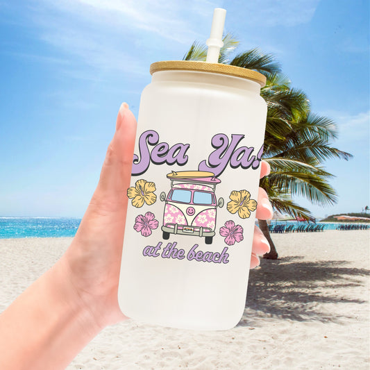 "Sea Ya! At the Beach" Vacation themed adhesive dtf sticker