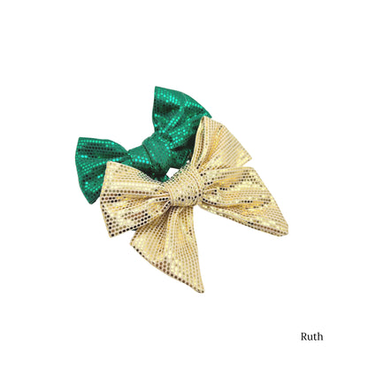 Metallic Sequin Bows with Clips