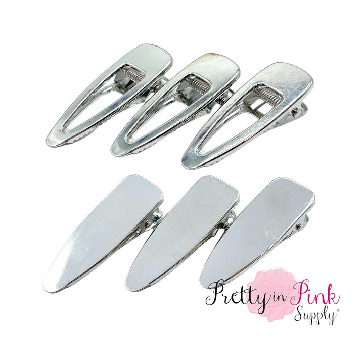 Silver Duck Bill Clips - Pretty in Pink Supply