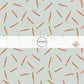 Blue fabric by the yard with scattered orange carrots - Easter Fabric 