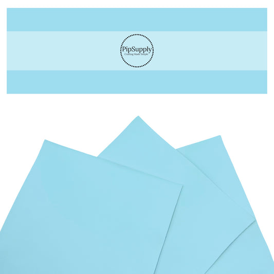 Soft summer blue smooth solid faux leather sheets.