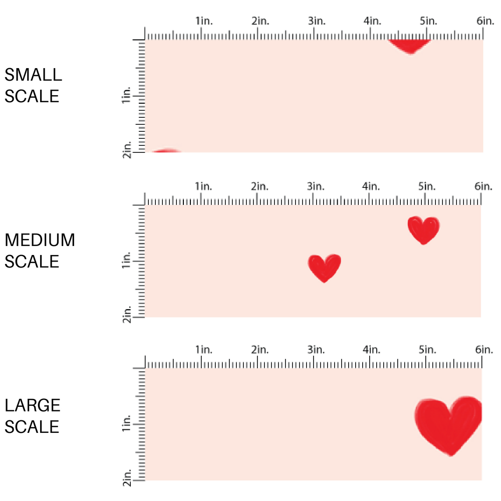  Valentine Pale Pink with Small Red Heart Fabric Scale Image 