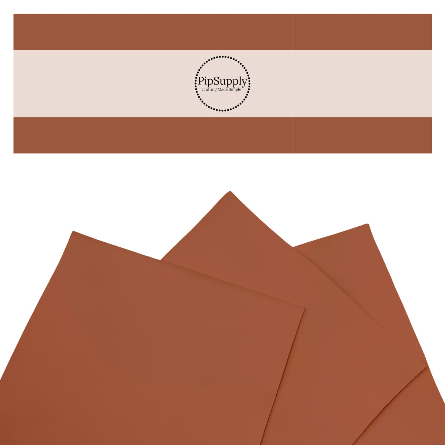 Solid colored smooth faux leather sheets in brown.