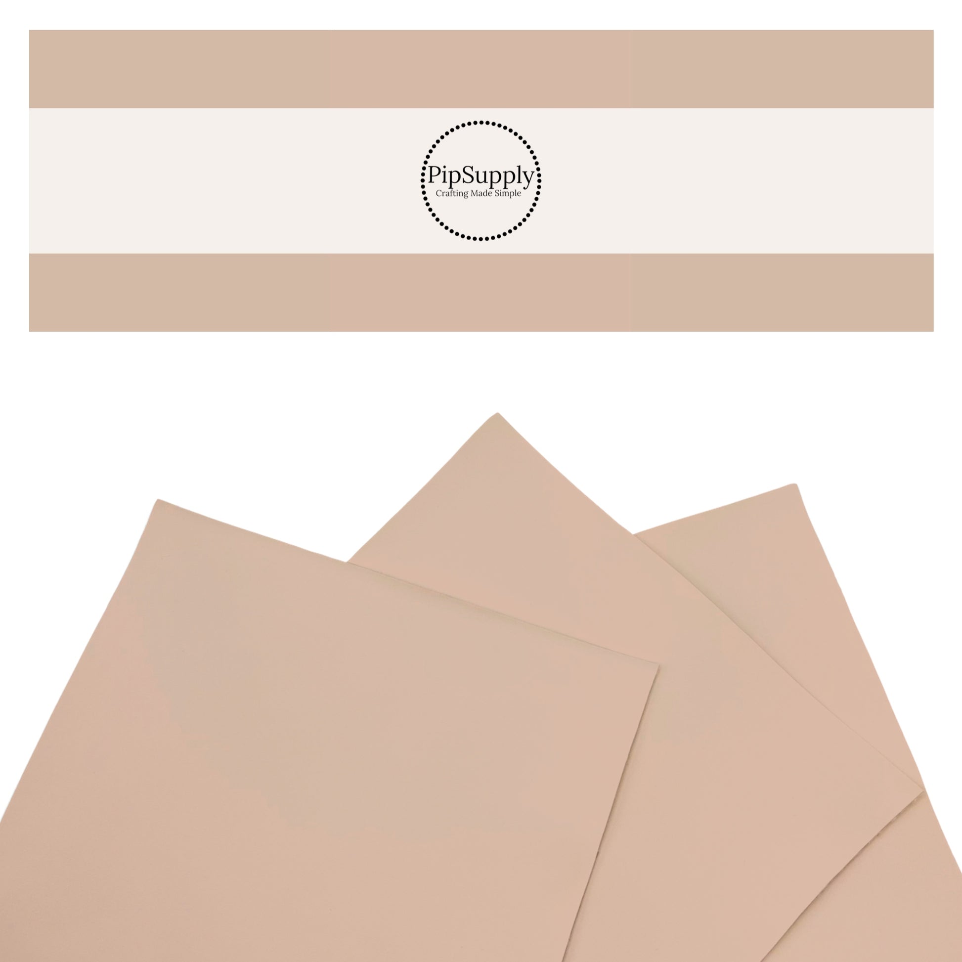 Solid colored smooth faux leather sheets in beige tan.