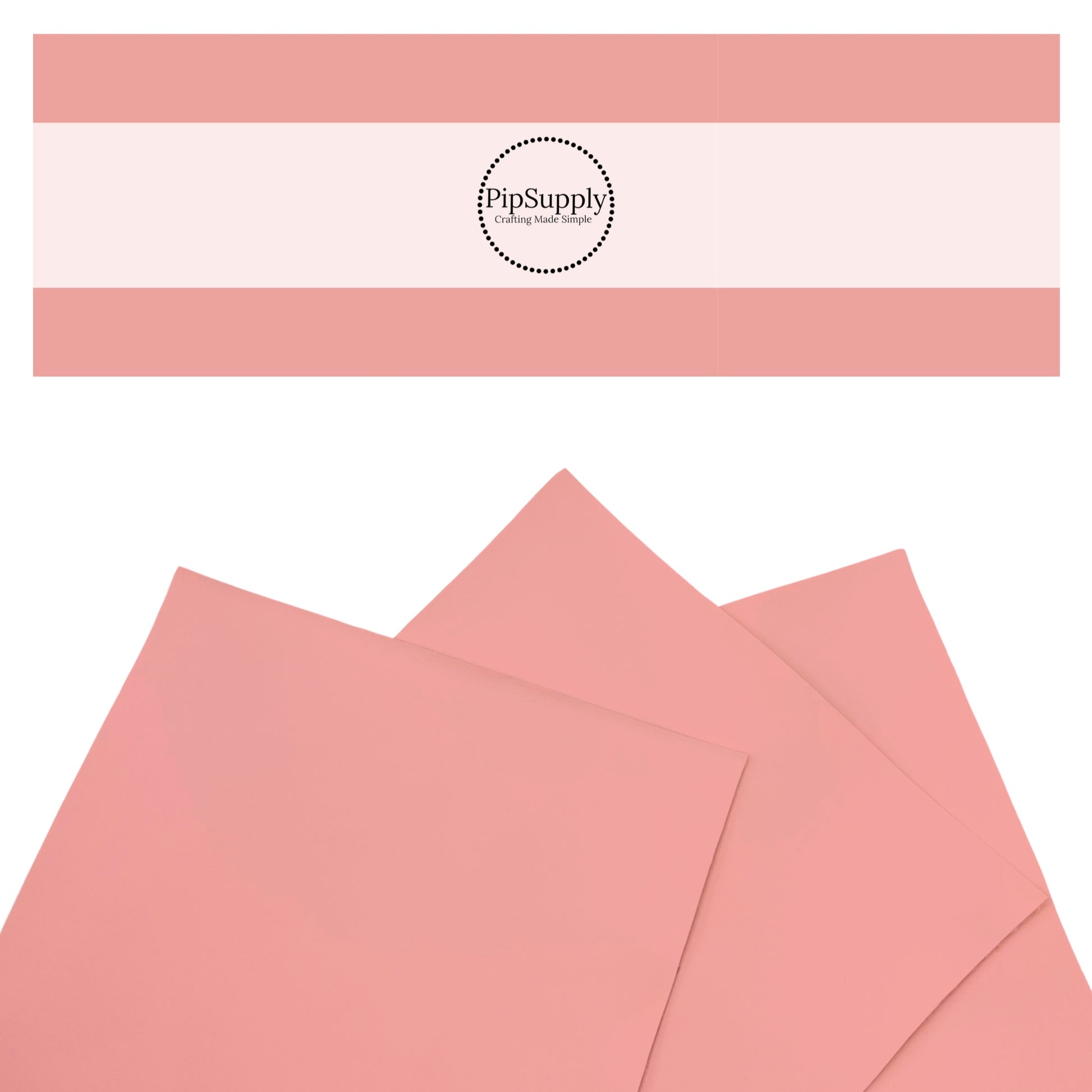 Smooth pink salmon solid faux leather sheets.