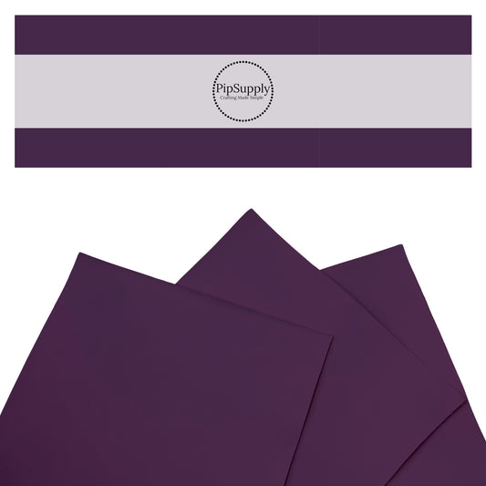 Solid colored smooth faux leather sheets in dark purple violet.