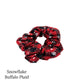 Red and Black Scrunchie with white snowflakes