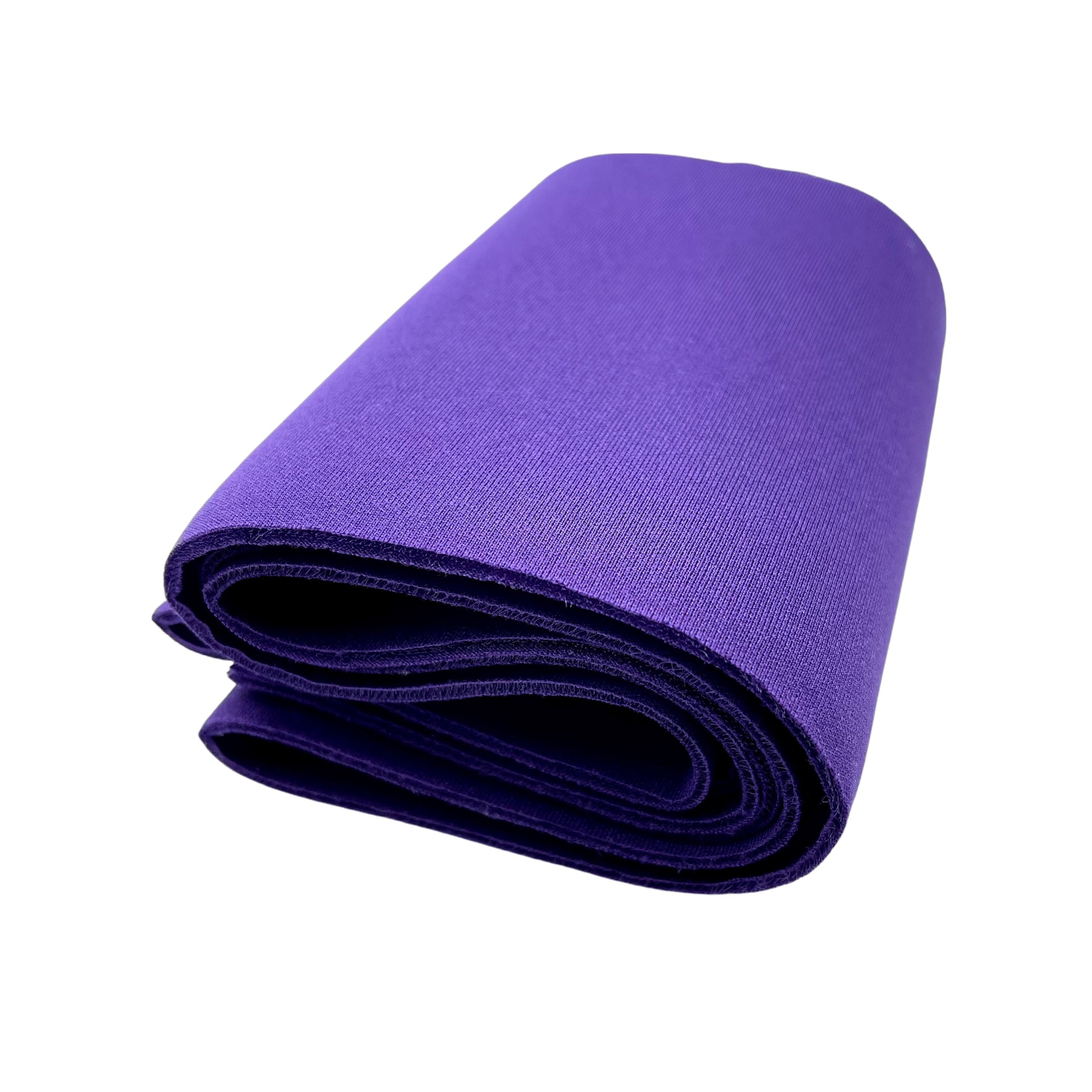 Violet purple folded padded neoprene fabric strip.
