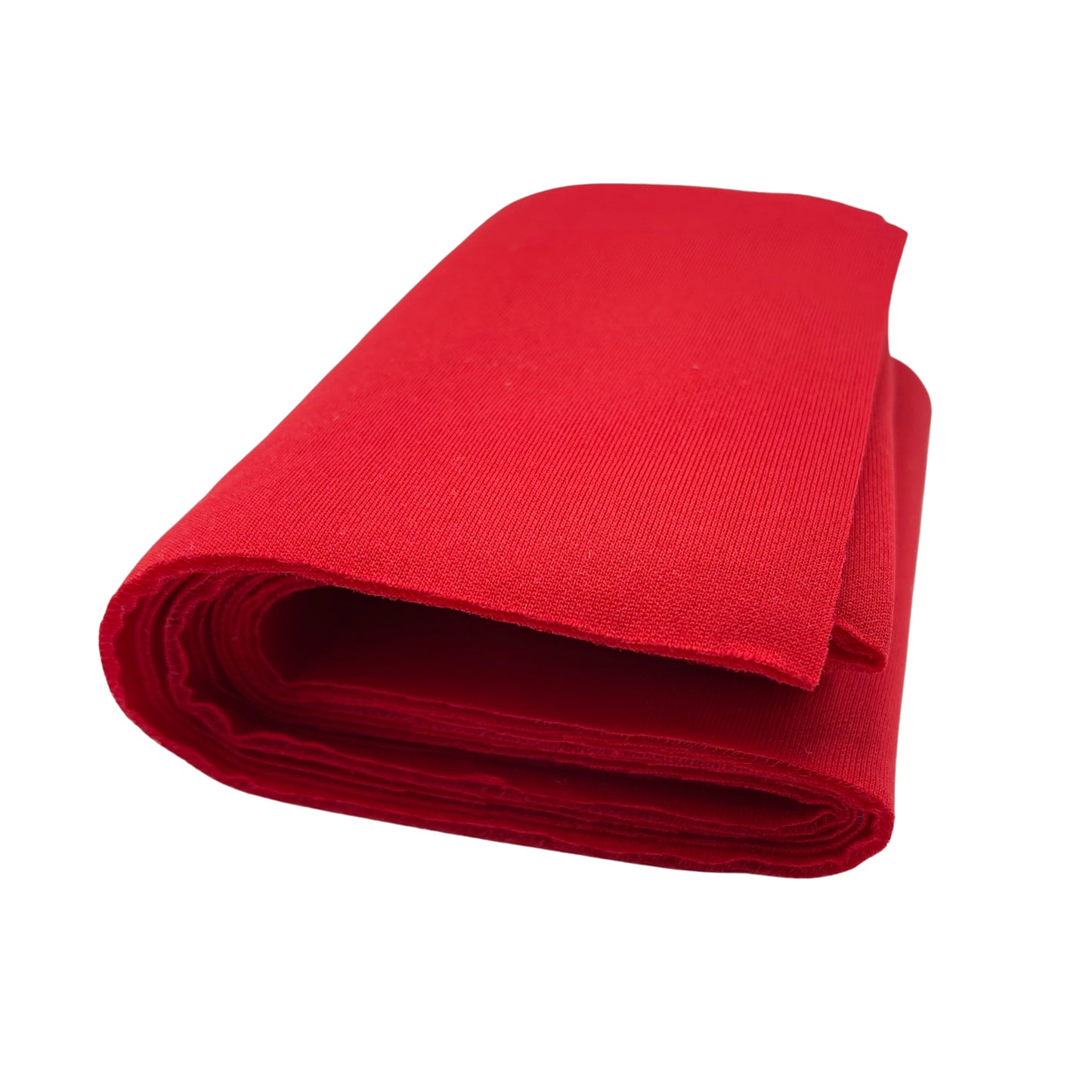 Red folded padded neoprene fabric strip.