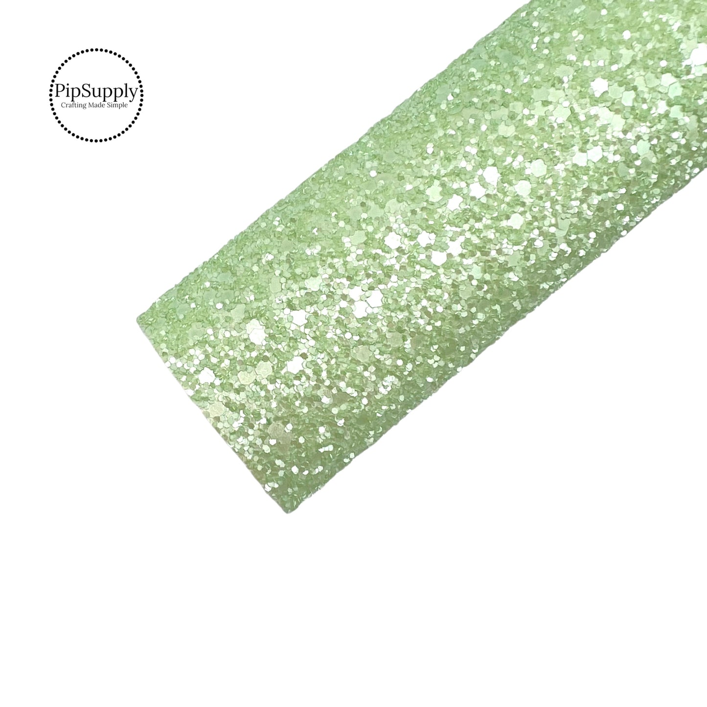 Solid green frosted pastel chunky glitter sheet