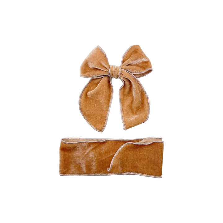 Smooth Fall Solid Velvet Hair Bows Headbands Tied Scrunchies