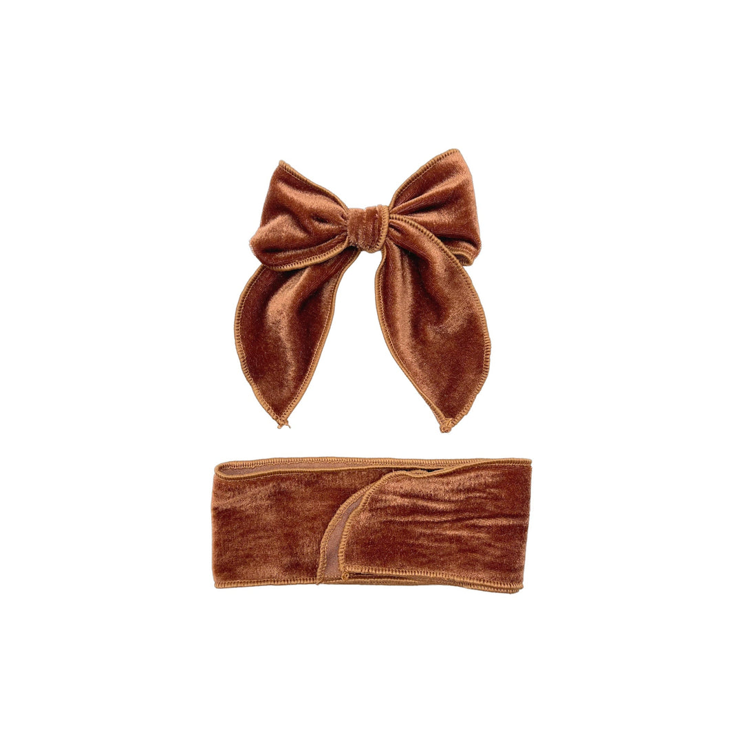 Smooth Fall Solid Velvet Hair Bows Headbands Tied Scrunchies