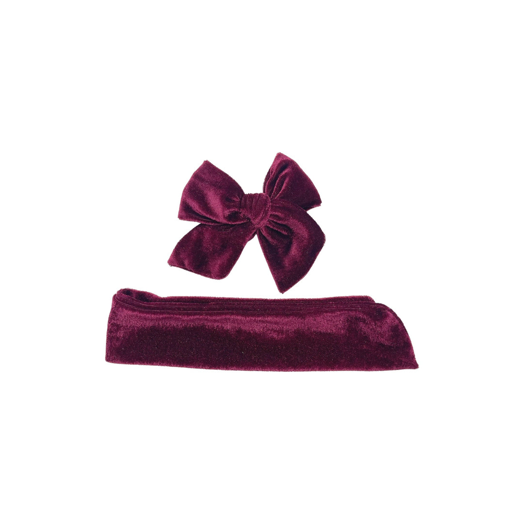 Smooth Fall Solid Velvet Hair Bows Headbands Tied Scrunchies