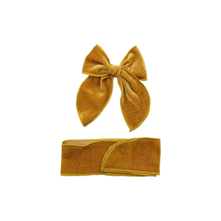 Smooth Fall Solid Velvet Hair Bows Headbands Tied Scrunchies