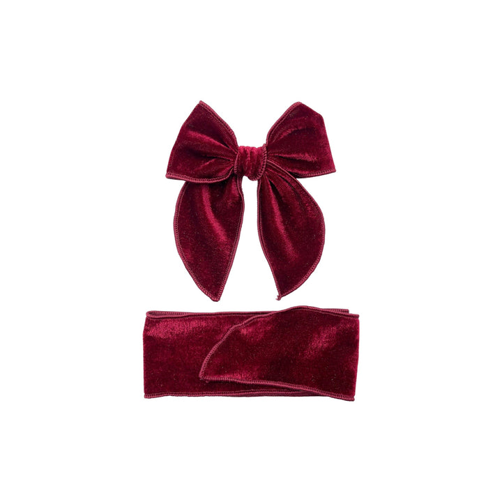 Smooth Fall Solid Velvet Hair Bows Headbands Tied Scrunchies