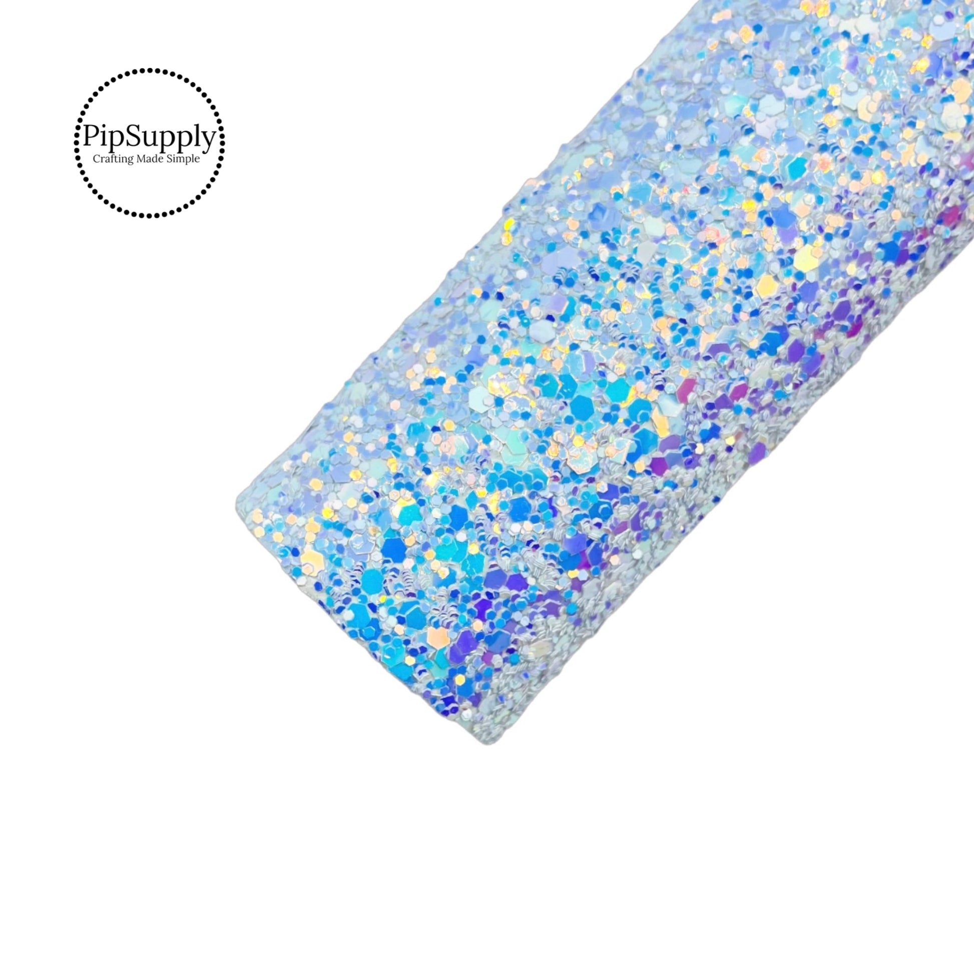 Icy blue iridescent chunky glitter sheet