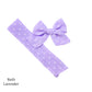 Spring frayed dot fabric bow strips. Lavender colored sailor style bow strip.
