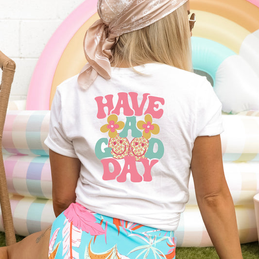 "Have a good day groovy" retro spring iron on heat transfer