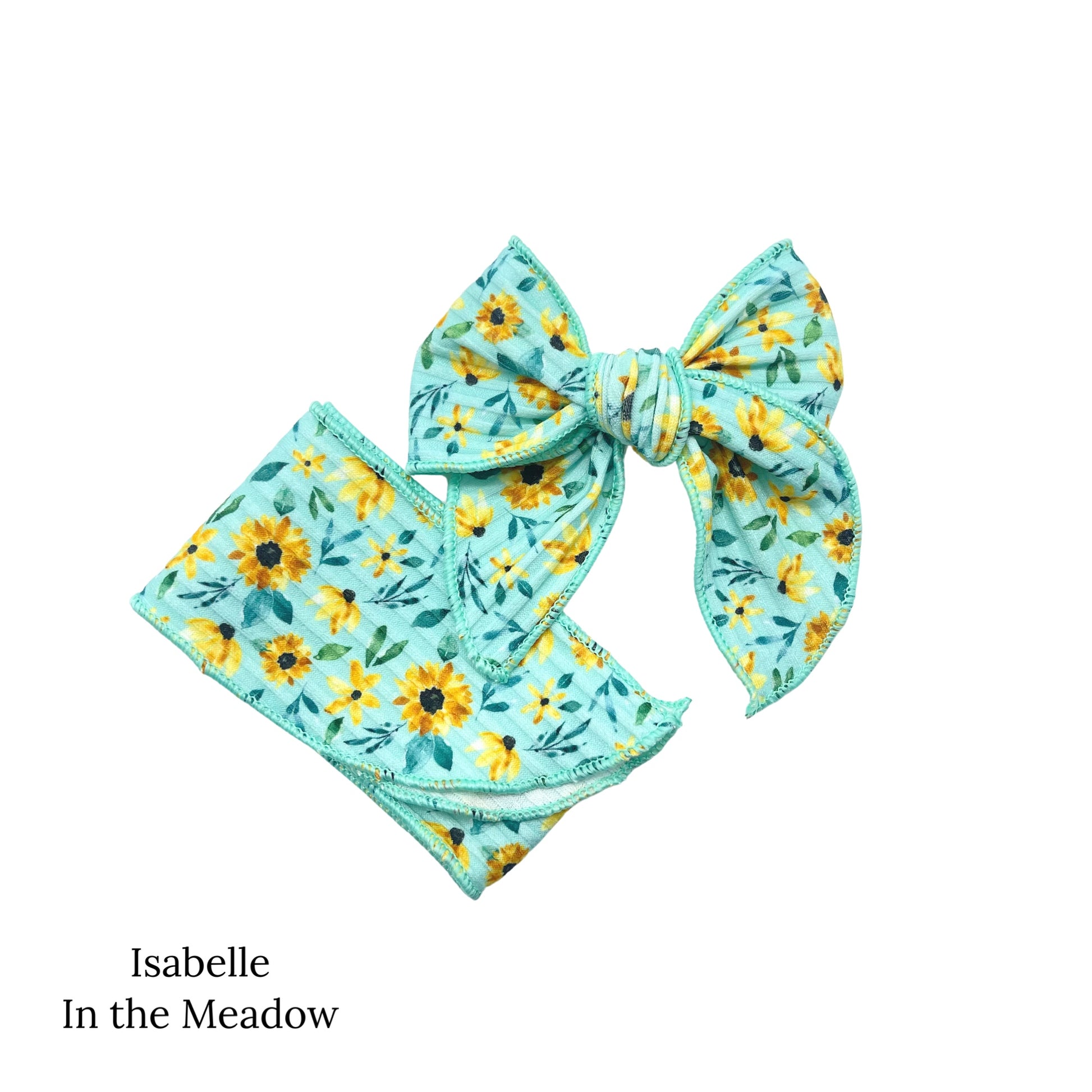 Spring meadow pattern bow strips. In the meadow print serger style bow strip. 
