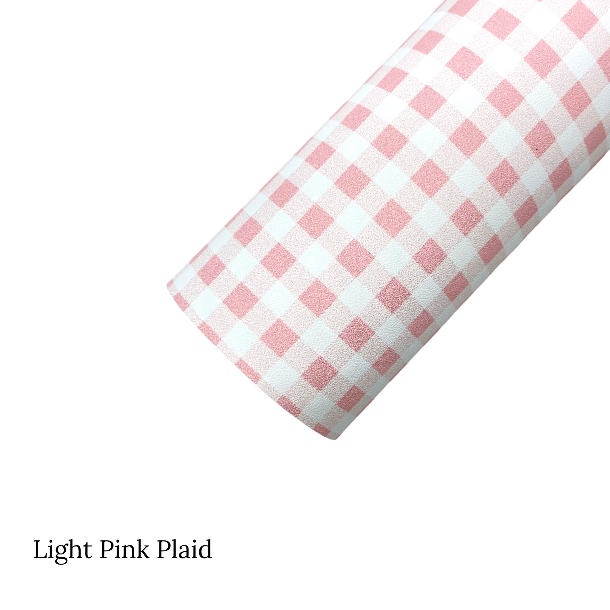 Spring meadow pattern faux leather sheets. Light pink plaid pattern faux leather sheet.