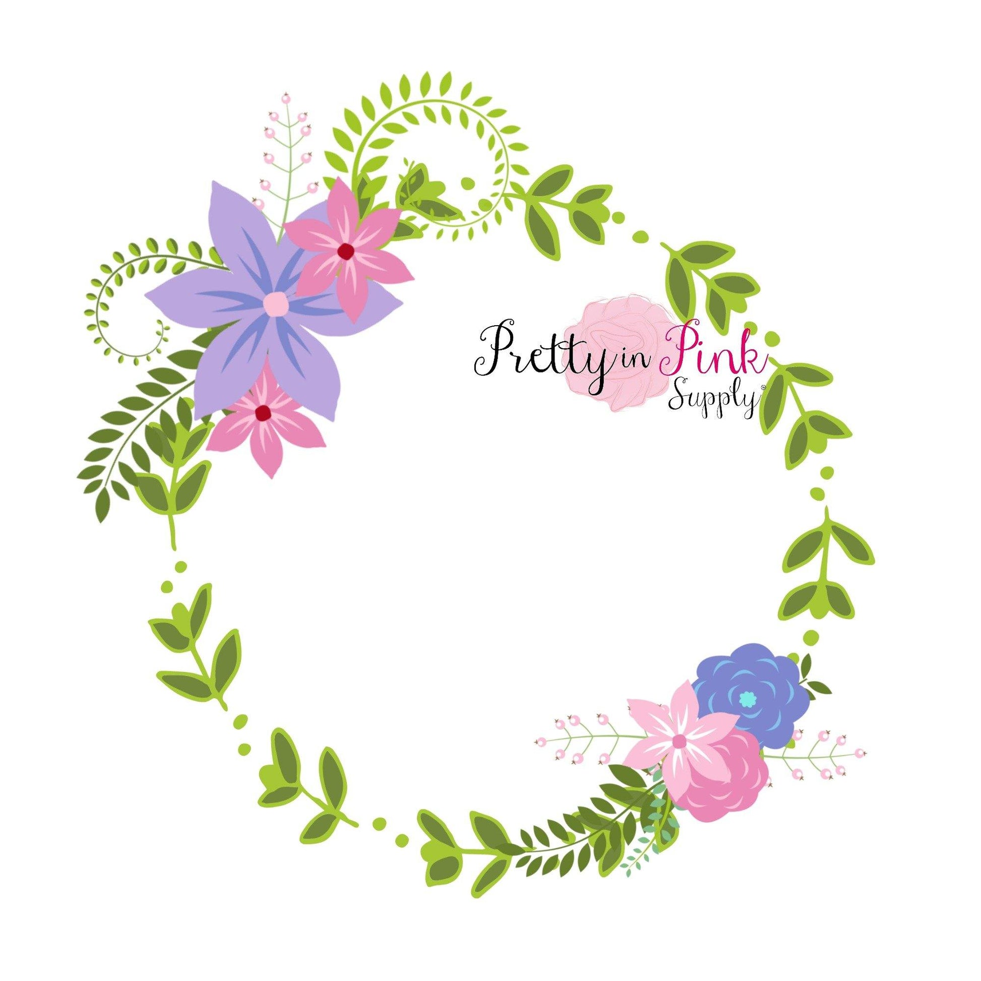 TROPICAL Floral Wreath Iron On - Pretty in Pink Supply