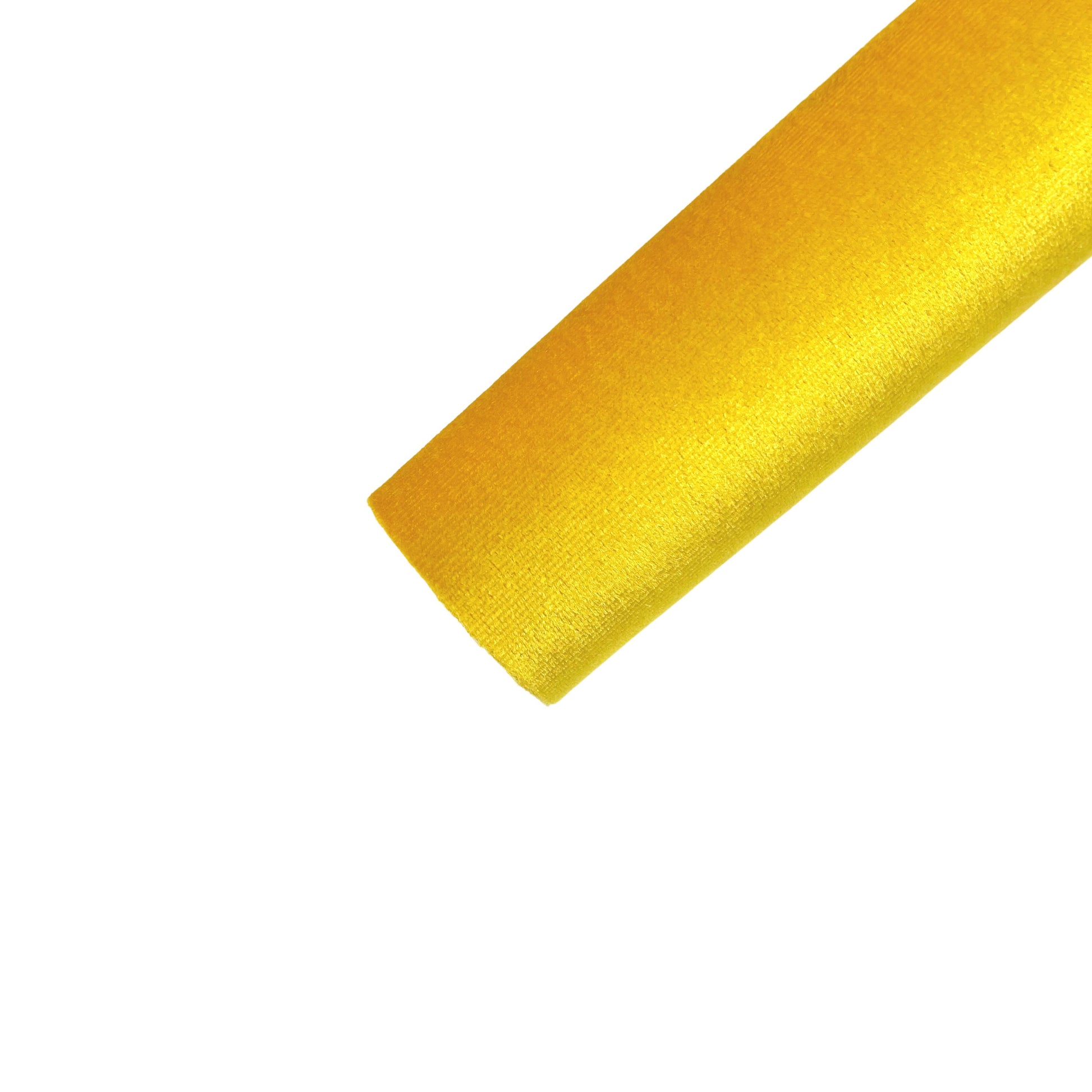 Rolled solid colored velvet sheet in bright sunny yellow.
