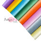 Collection of 8 different colored solid velvet faux leather sheets.