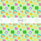 Light green fabric by the yard with animated marshmallow charms