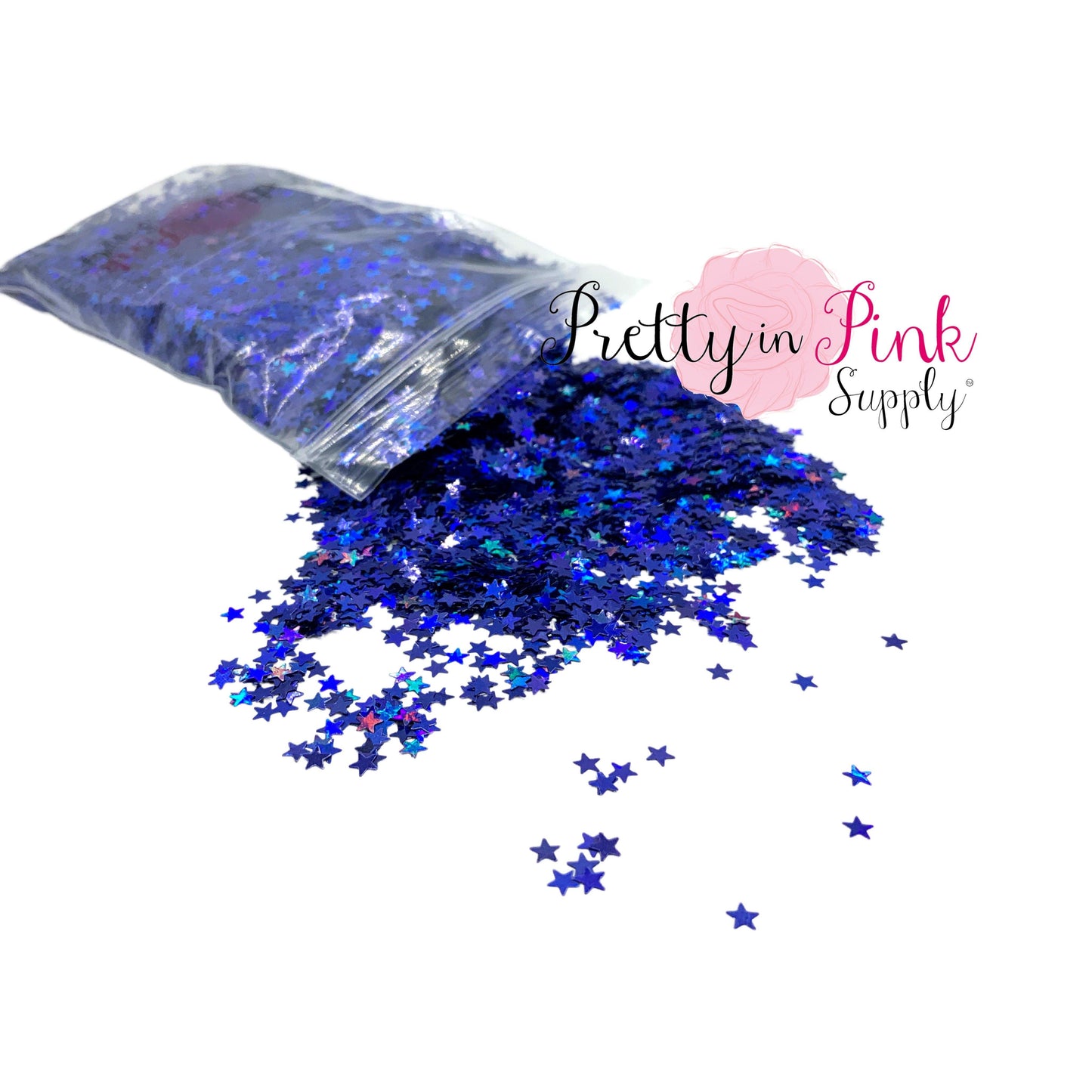 Royal Blue Holographic Star Loose Glitter - Pretty in Pink Supply