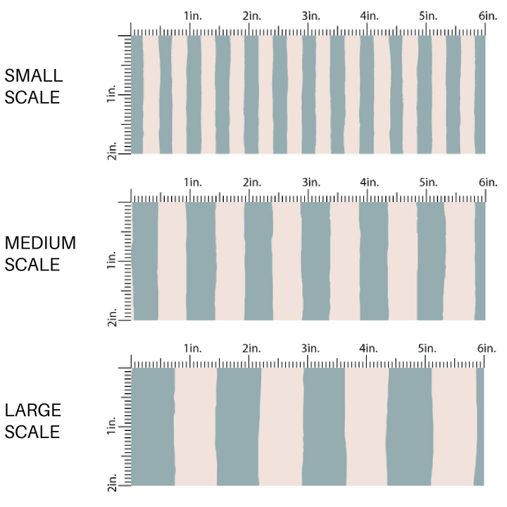 Cream and blue painted stripes fabric by the yard scaled image guide