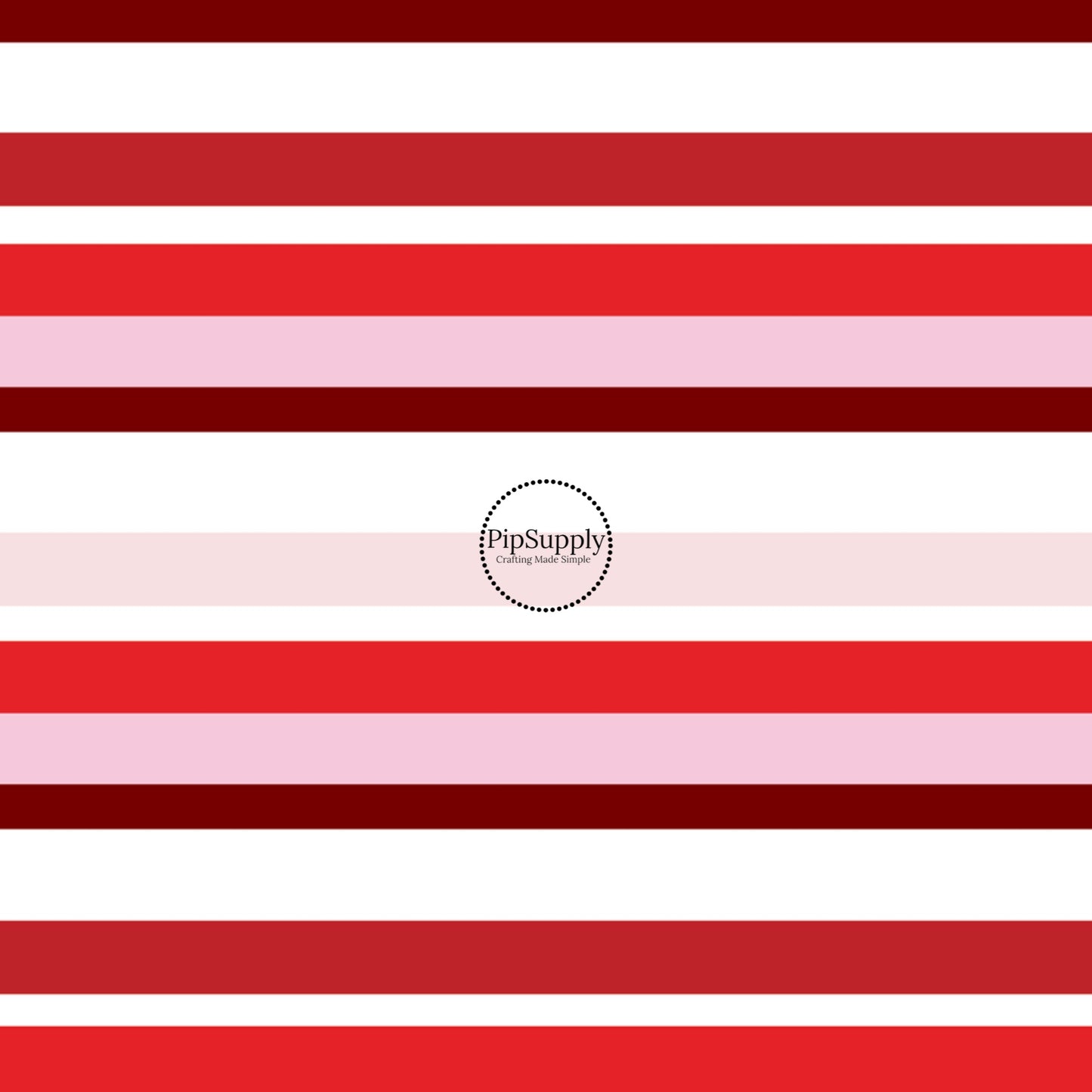 Striped Fabric swatch with red and pink stripes Fabric by the Yard