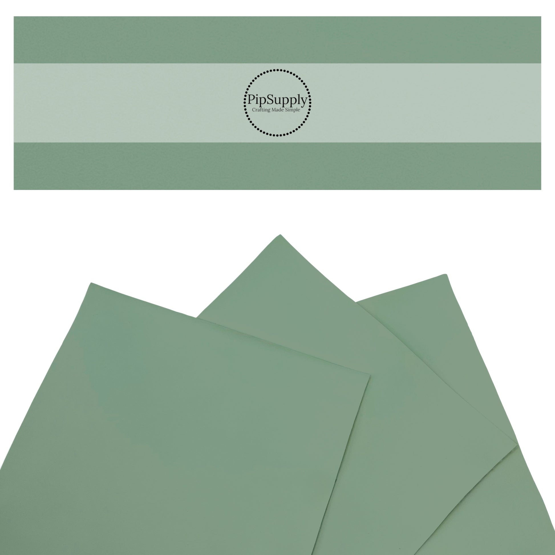 Solid colored sage succulent green smooth faux leather sheets.
