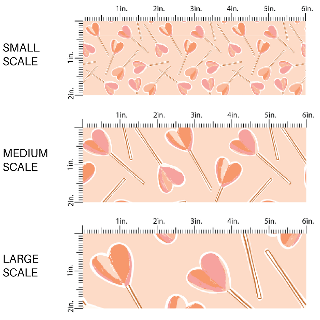 Valentine pink fabric with heart shaped lollipops image guide