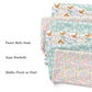 Indy Bloom summer fabric collection with floral, animal, and seashells patterns. 