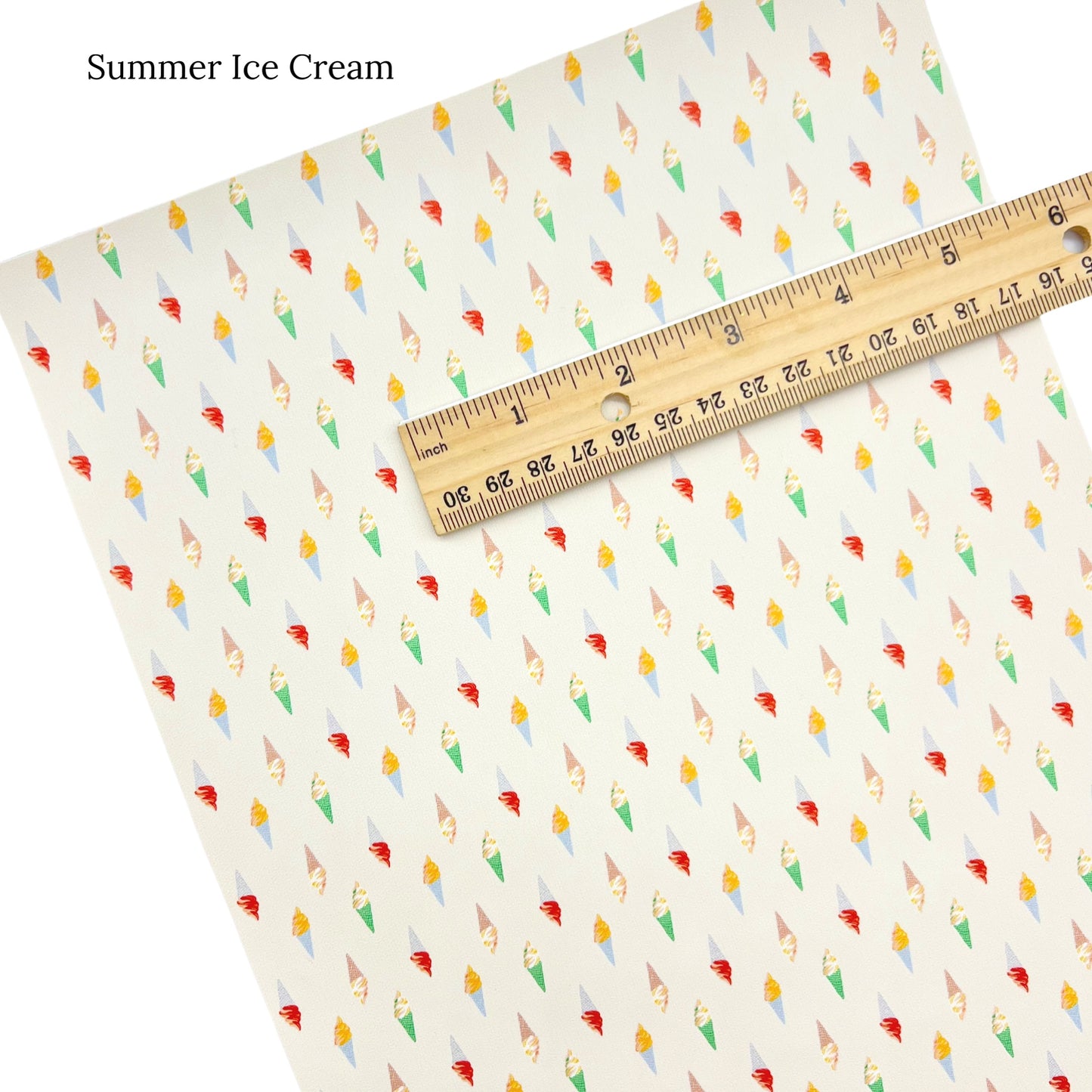 Ice cream cones for summer faux leather sheet.