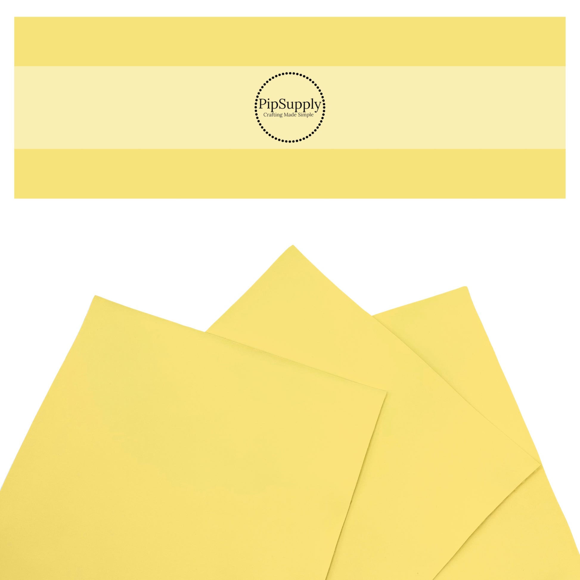 Light summer Yellow smooth solid faux leather sheets.