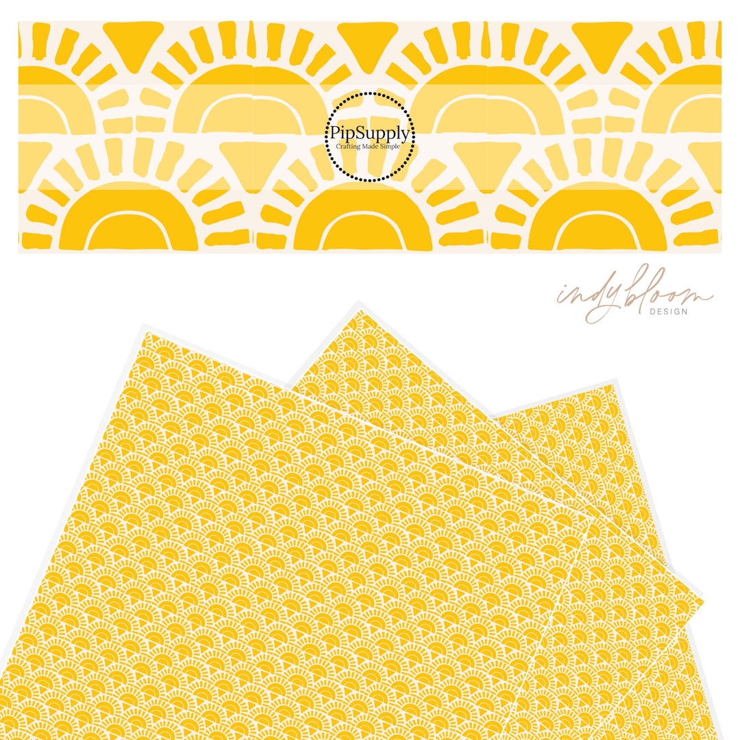 Sunny sunshine bright yellow faux leather sheet.