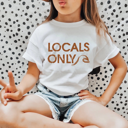 Locals only beach wave iron on heat transfer.