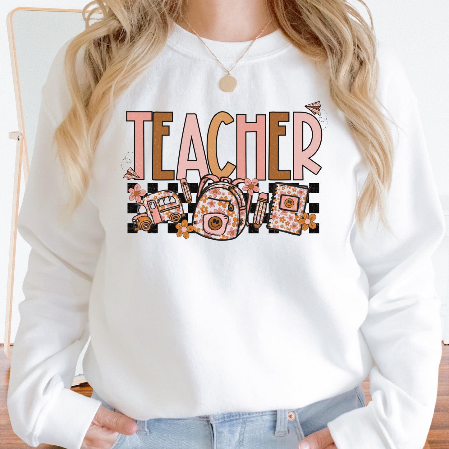 Sublimation or DTF Transfers | Scarlow Design | Teacher Checkered