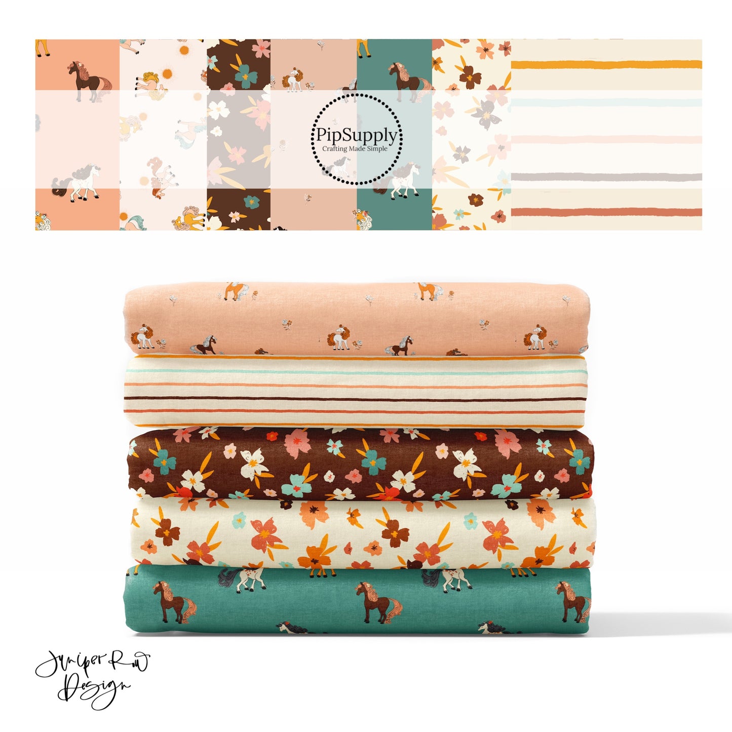 Flora Horses | Juniper Row Design | Fabric By The Yard