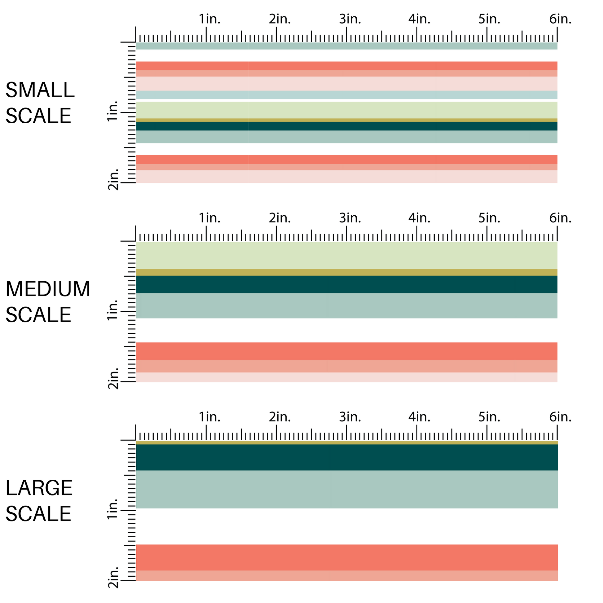Multi-colored tropical themed striped fabric by the yard scaled image guide.
