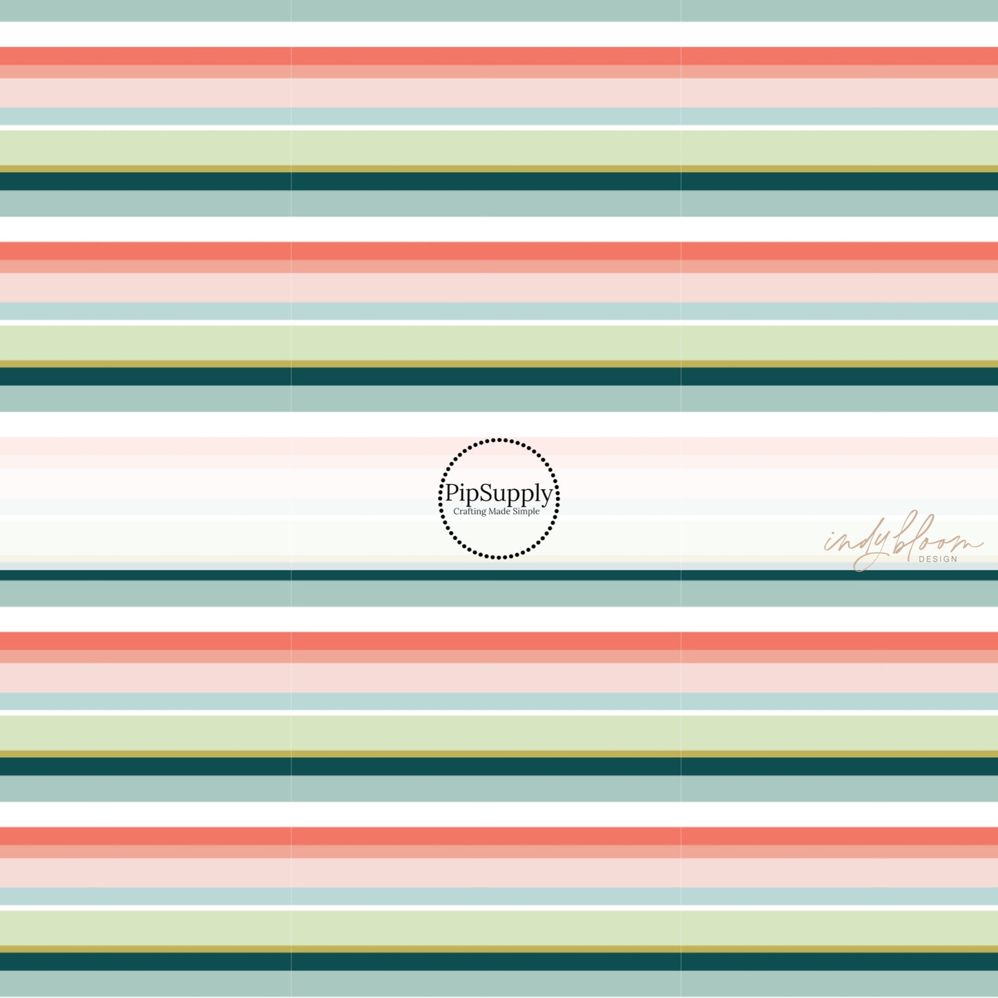 Multi-colored tropical themed striped fabric by the yard.